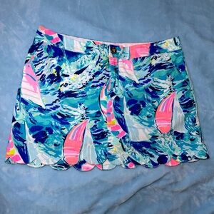 Lilly Pulitzer Sailboat pattern Collette skort In size L